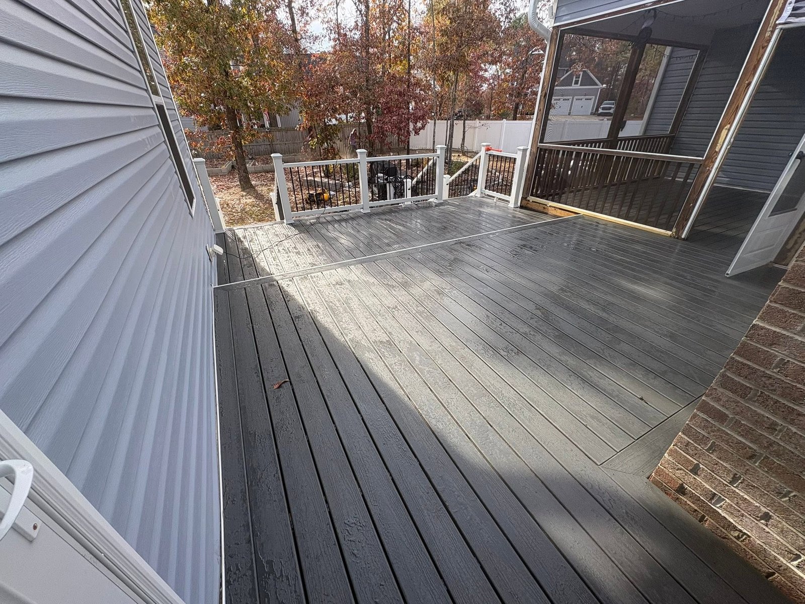 Finished elevated composite deck